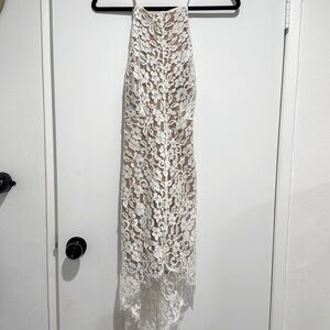 Lulu’s high low lace dress with open back